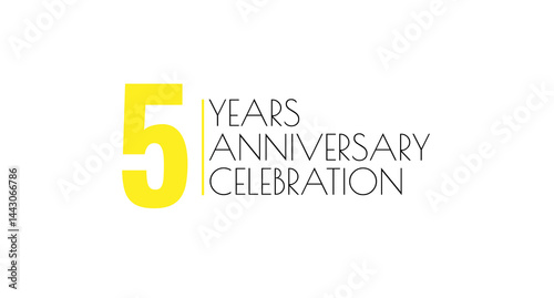 5 Years Anniversary Celebration, perfect for marketing, print, or business uses on product, service, or achievements.