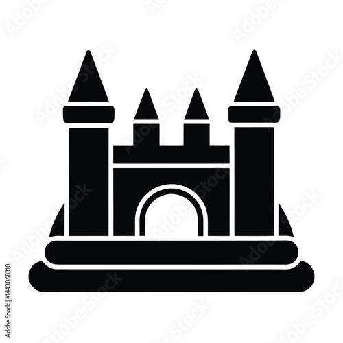 bouncy castle icon silhouette vector illustration