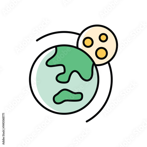 Lunar Orbit Icon vector stock illustration
