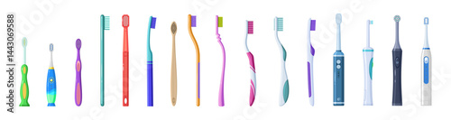 Toothbrush cartoon icon set vector illustration on white background