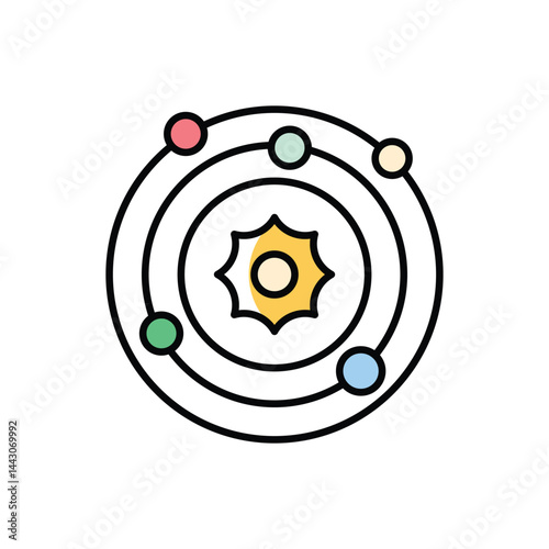 Solar System Icon vector stock illustration