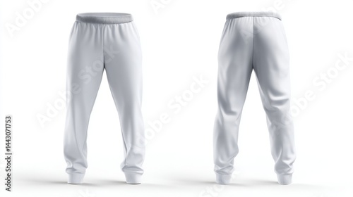 white men's joggers: front and back mockup