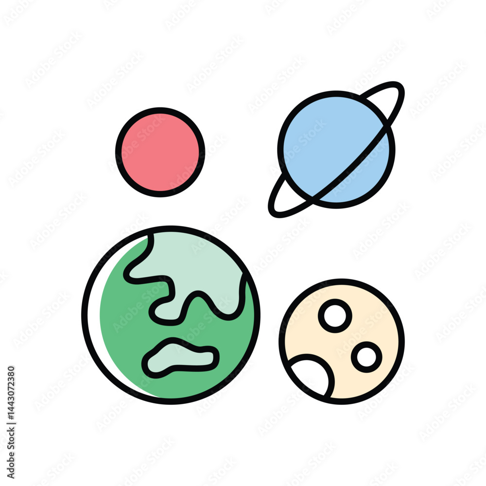 Obraz premium Planet Icon vector stock illustration