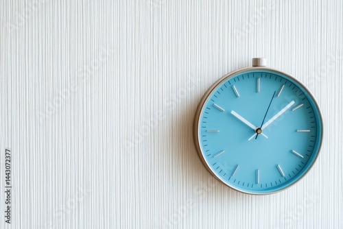 Wallpaper Mural Light blue wall clock on white background Torontodigital.ca