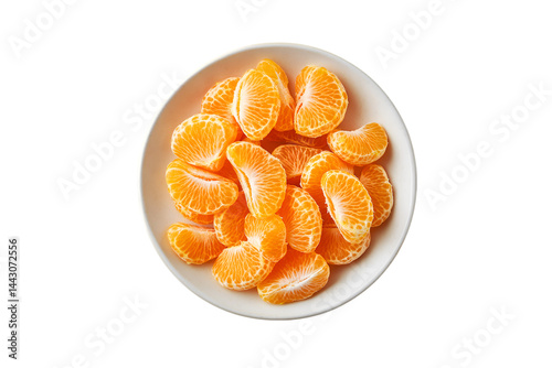 Bowl of juicy mandarin orange segments healthy snack