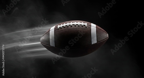 Spinning football with smoke trail