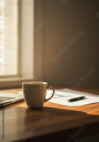 cup of coffee and notebook copy space