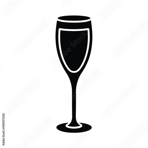 glass of champagne icon silhouette vector illustration