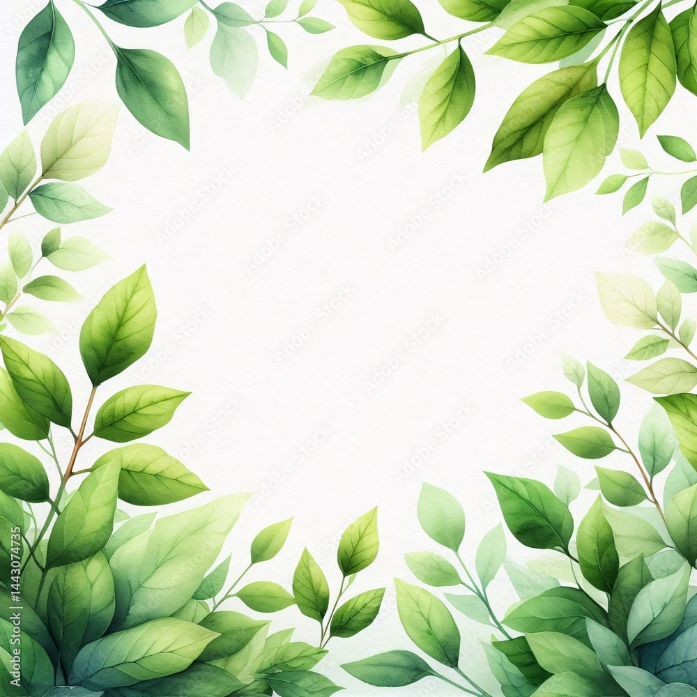 green leaves frame green leaves frame