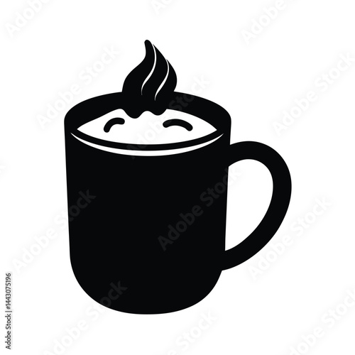 hot chocolate mug icon silhouette vector illustration