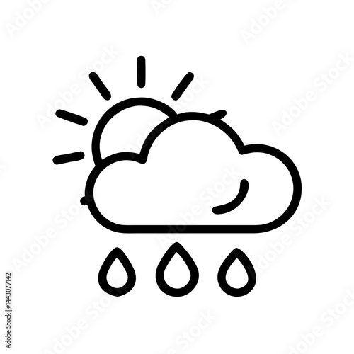 Icon of sun and rain depicting changing weather conditions  