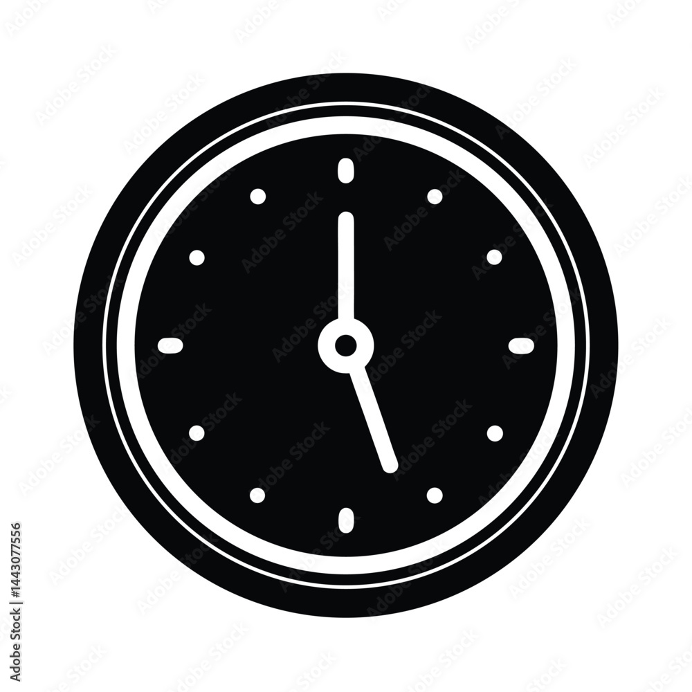 new year s eve clock icon silhouette vector illustration new year s eve clock icon silhouette vector illustration
