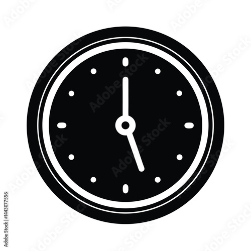 new year s eve clock icon silhouette vector illustration