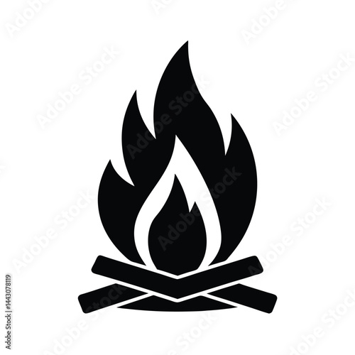 party bonfire icon silhouette vector illustration