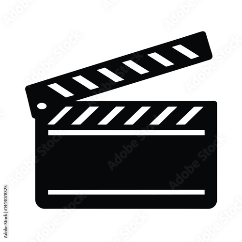 party clapperboard icon silhouette vector illustration