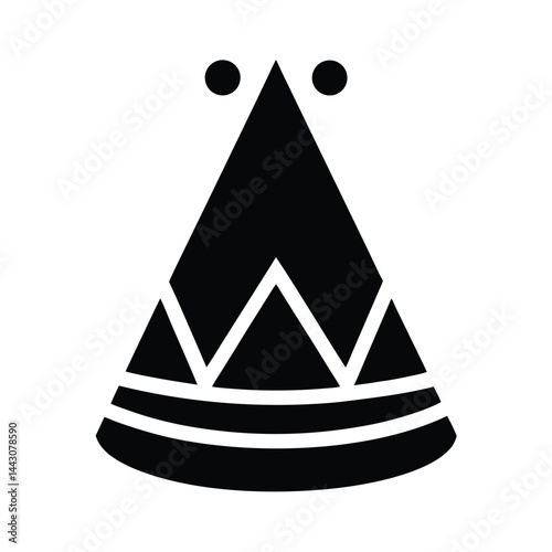 party crown hat icon silhouette vector illustration
