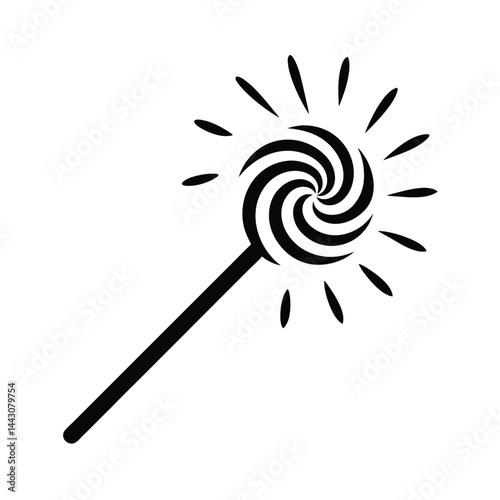 party sparkler swirl icon silhouette vector illustration