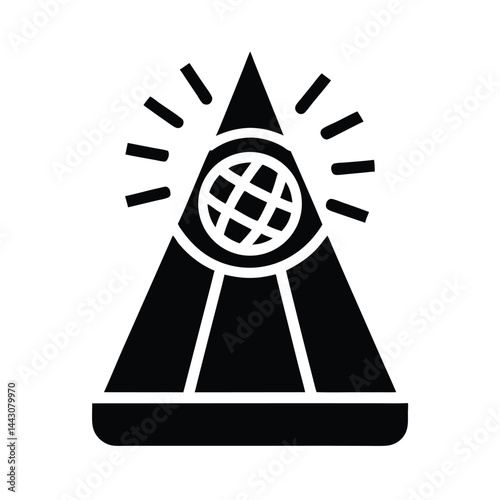 party strobe light icon silhouette vector illustration