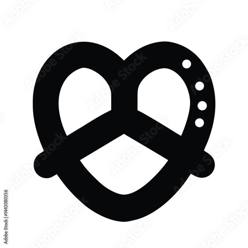 pretzel snack icon silhouette vector illustration