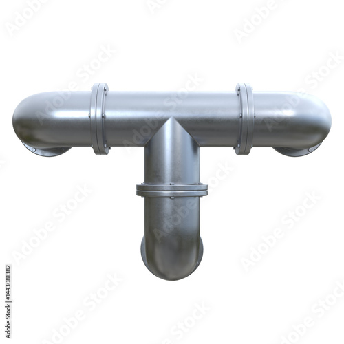 Steampunk Pipes, 3d illustration isolated on white background