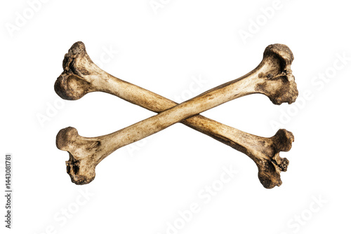 Crossed Bones on a Dark Background, Ideal for Halloween or Gothic Themes on transparent background