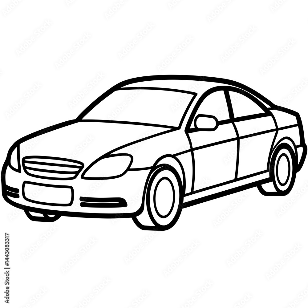 Fototapeta premium Car line art on white background
