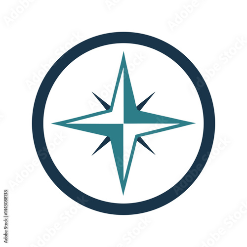 Minimal Compass Inside a Circle for Navigation Apps