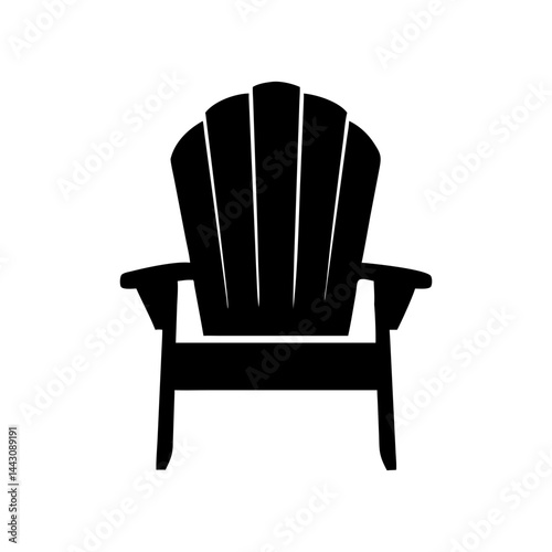 Adirondack Chair Silhouette Icon Vector Illustration