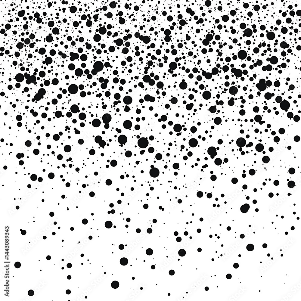 Abstract black dots falling on white Abstract black dots falling on white