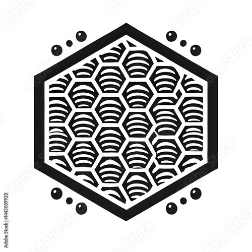 Honeycomb symbol isolated on white background