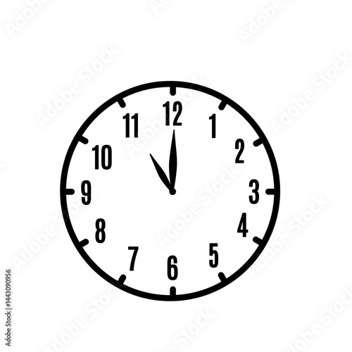 11 o'clock line icon isolated on white
