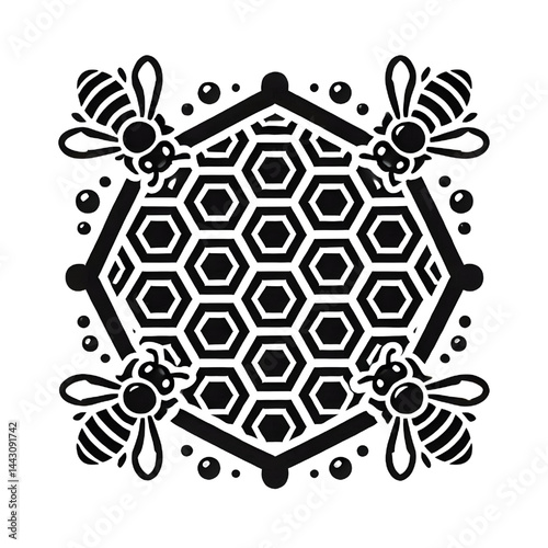 Honeycomb symbol isolated on white background