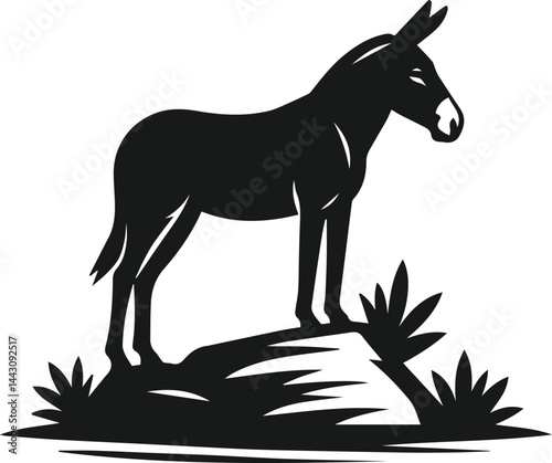 Vector silhouette of a mule