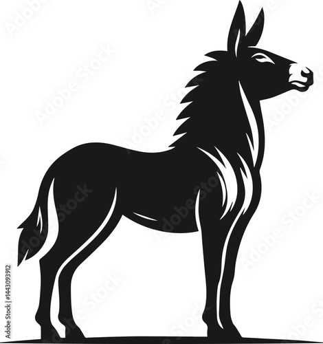 Vector silhouette of a mule