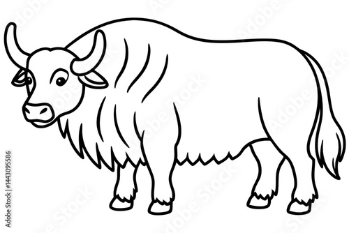 Minimalist Musk Ox Vector