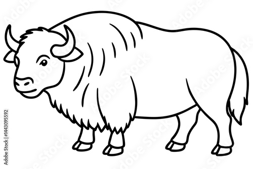 Minimalist Musk Ox Vector
