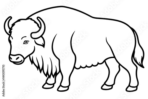 Minimalist Musk Ox Vector