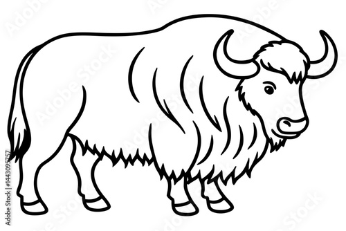 Minimalist Musk Ox Vector