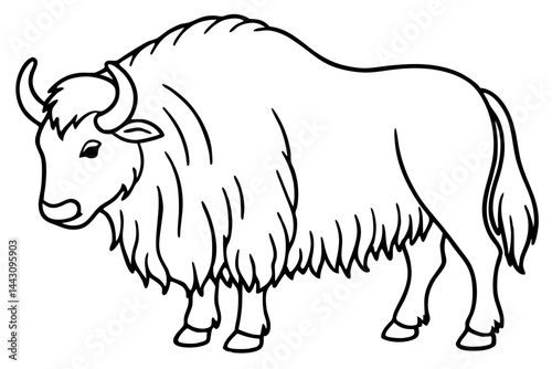 Minimalist Musk Ox Vector