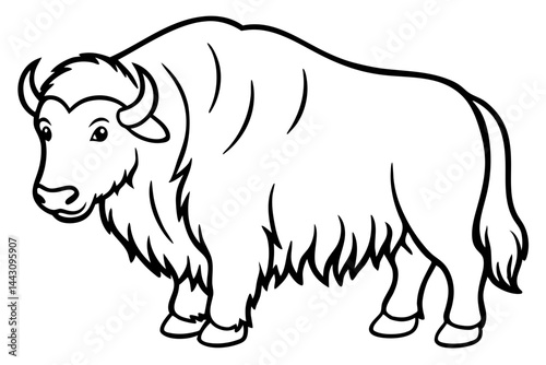 Minimalist Musk Ox Vector