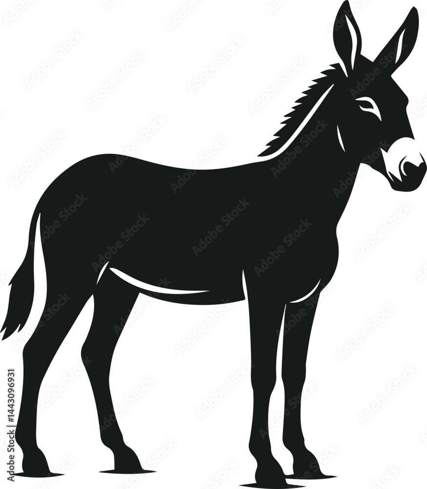 Fototapeta premium Vector silhouette of a mule