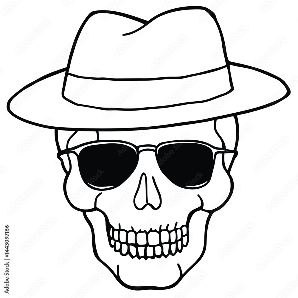 Stylized Hipster Skull Illustration – Trendy Skeleton Art for Posters, Apparel, and Digital Designs Stylized Hipster Skull Illustration – Trendy Skeleton Art for Posters, Apparel, and Digital Designs