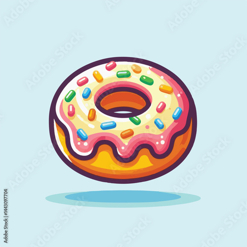 dessert, bakery, sweet, food, donut, snack, pastry, sugar, delicious, icing, breakfast, doughnut, tasty, glazed, chocolate, isolated, round, cake, sprinkles, donuts, cream, eat, pink, colorful, candy,