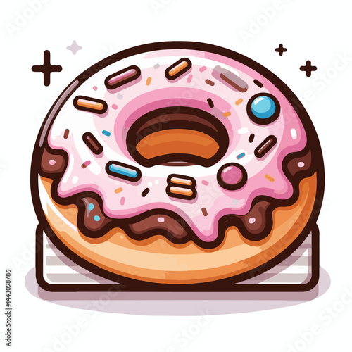 dessert, bakery, sweet, food, donut, snack, pastry, sugar, delicious, icing, breakfast, doughnut, tasty, glazed, chocolate, isolated, round, cake, sprinkles, donuts, cream, eat, pink, colorful, candy,