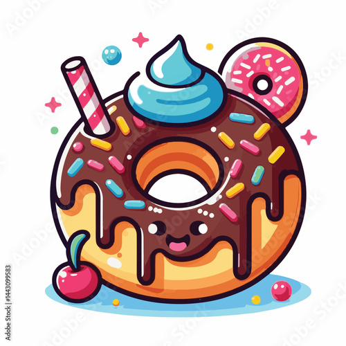 dessert, bakery, sweet, food, donut, snack, pastry, sugar, delicious, icing, breakfast, doughnut, tasty, glazed, chocolate, isolated, round, cake, sprinkles, donuts, cream, eat, pink, colorful, candy,