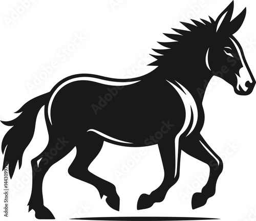 Vector silhouette of a mule