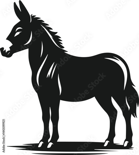 Vector silhouette of a mule