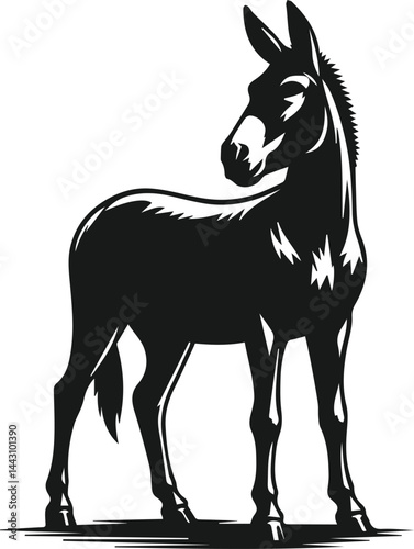Vector silhouette of a mule
