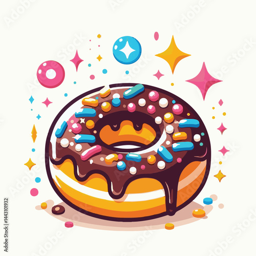 dessert, bakery, sweet, food, donut, snack, pastry, sugar, delicious, icing, breakfast, doughnut, tasty, glazed, chocolate, isolated, round, cake, sprinkles, donuts, cream, eat, pink, colorful, candy,