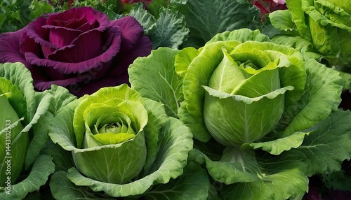 Closeup vertical shot of a cabbage plant in the field
1